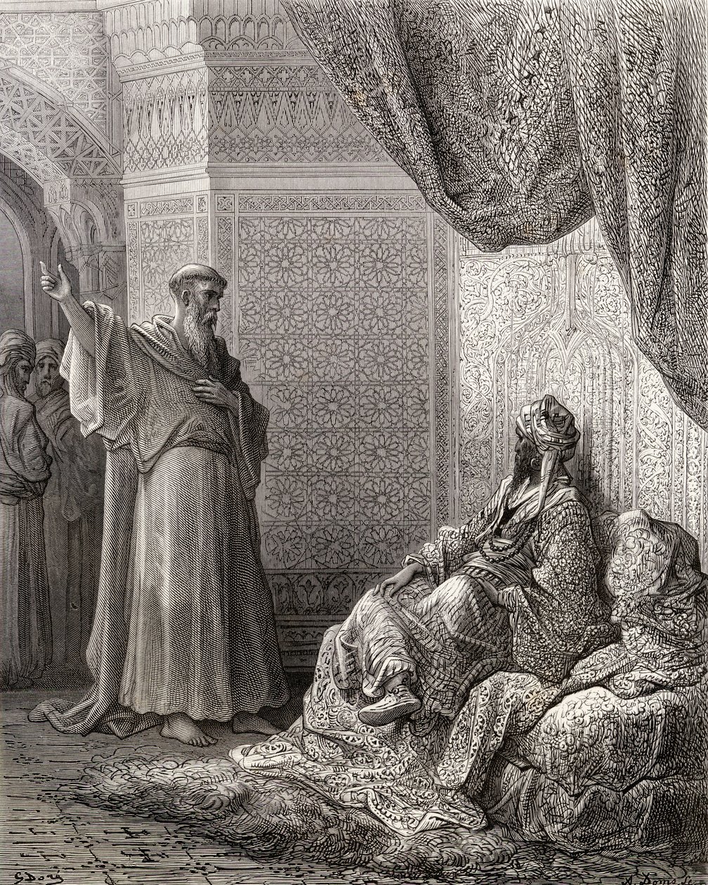 St. Francis of Assisi endeavors to convert the Sultan Malek Kamel, illustration from 