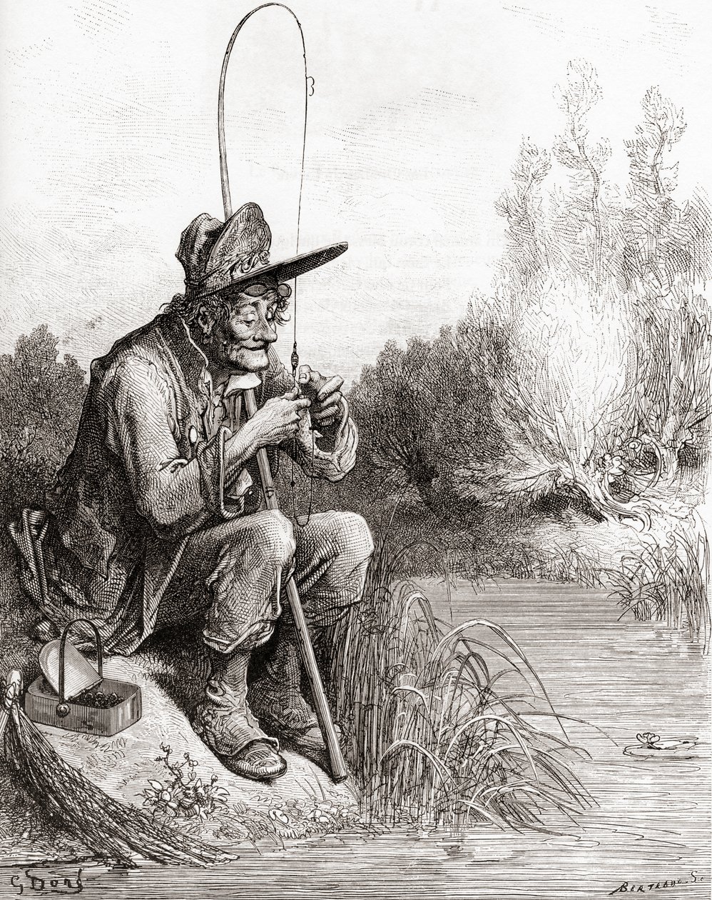 The Fisherman and the Little Fish, from a late 19th century edition of Fables de La Fontaine by Gustave Dore