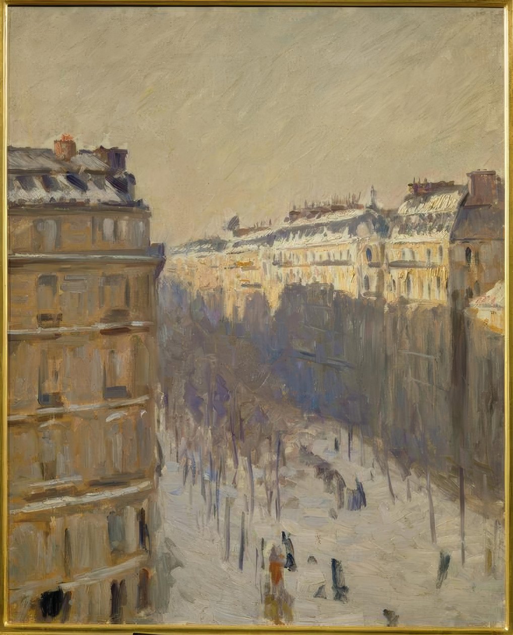 Boulevard Haussmann, Snow Effect by Gustave Caillebotte