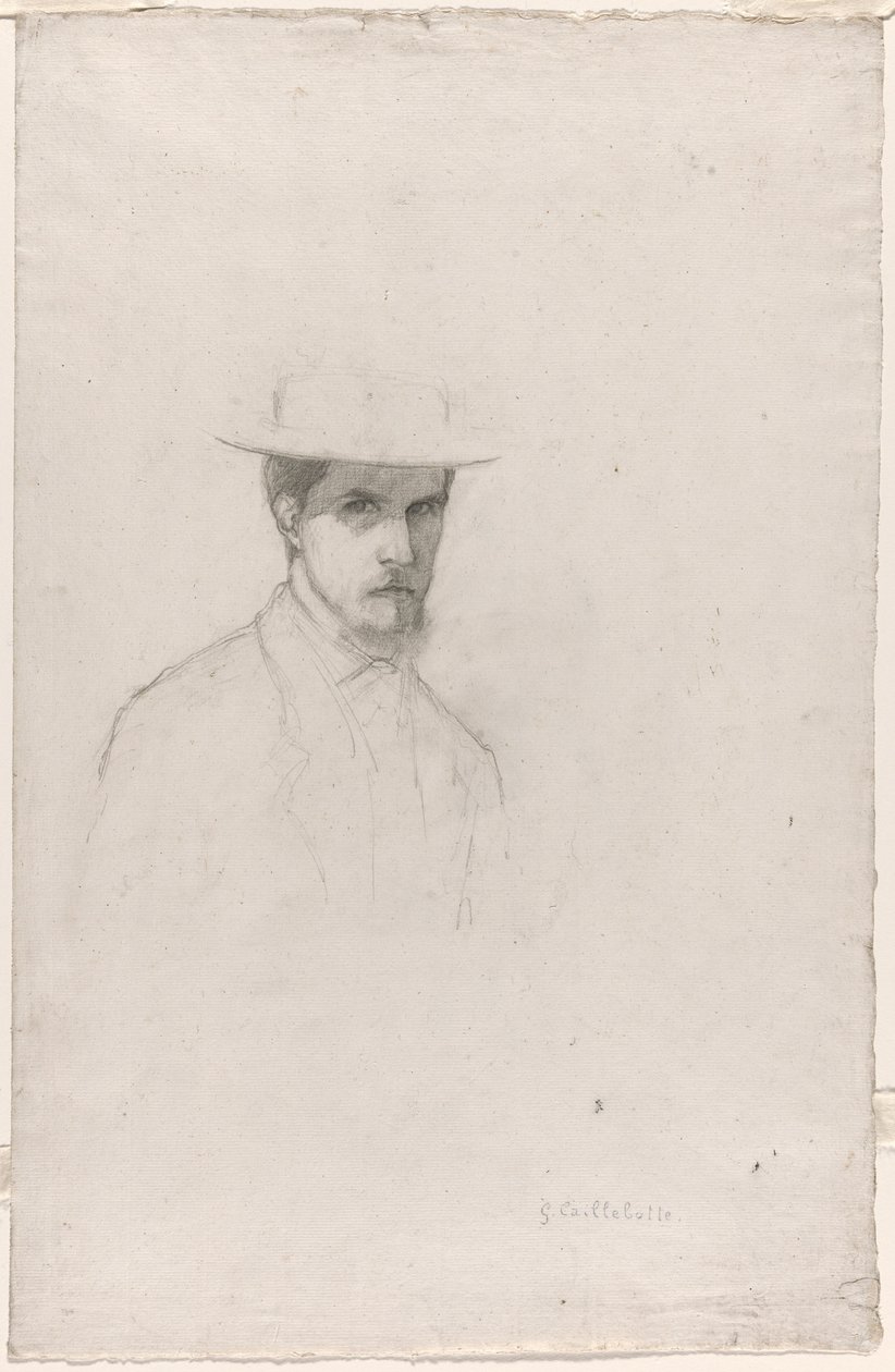 Self-Portrait with a Hat by Gustave Caillebotte