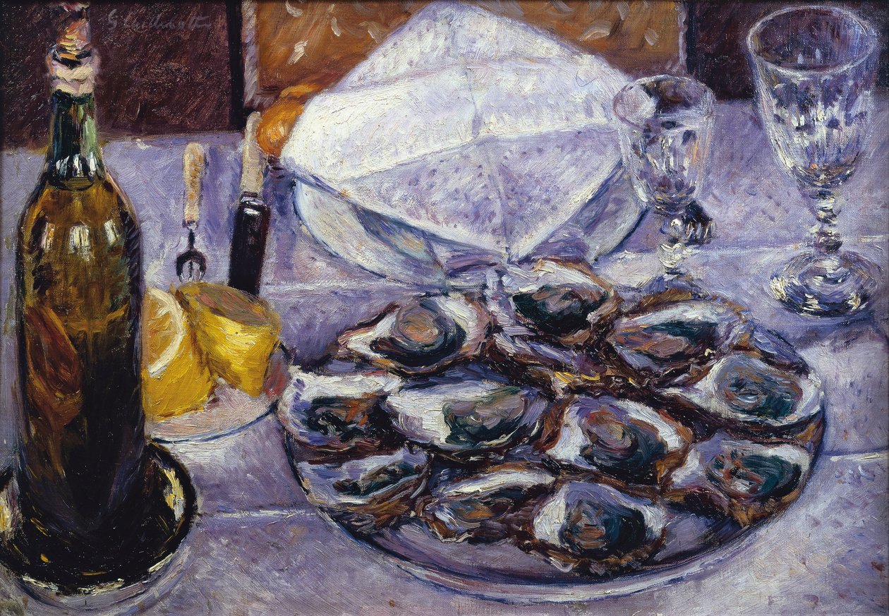 Still Life with Oysters by Gustave Caillebotte