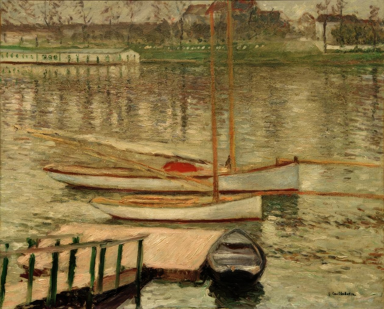 Sailboats at Anchor on the Seine by Gustave Caillebotte