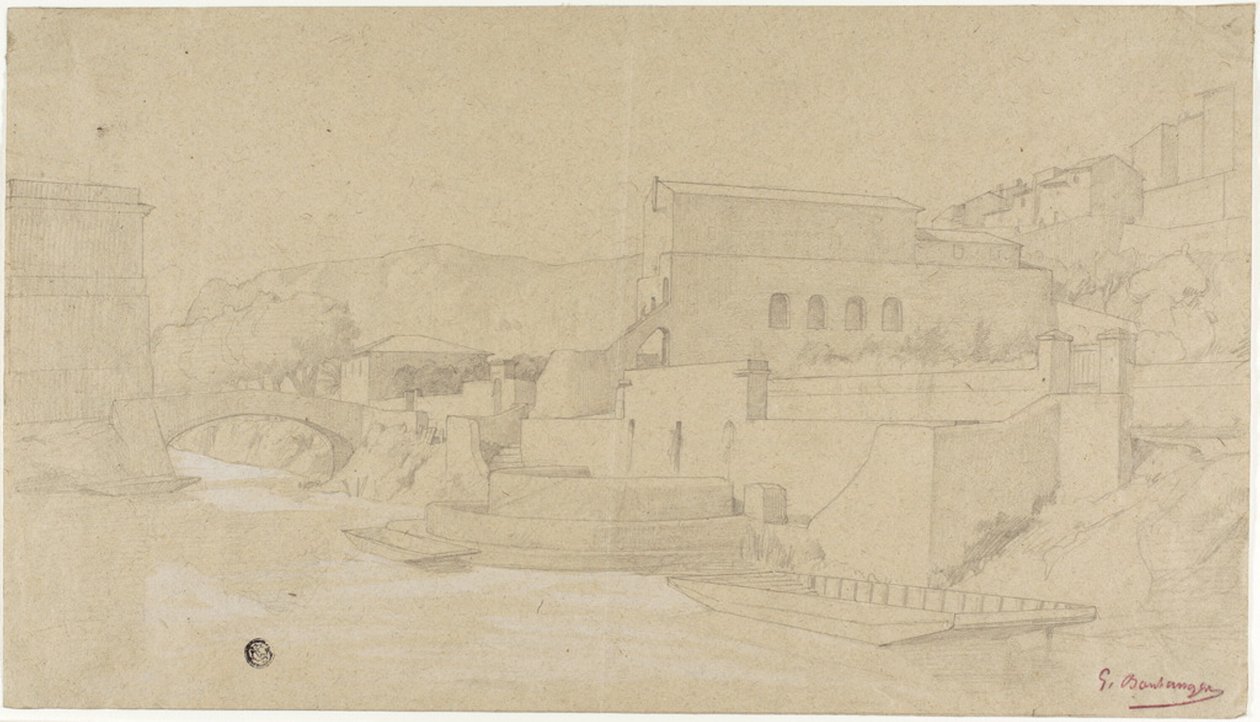 Italian Town on a River by Gustave Clarence Rodolphe Boulanger