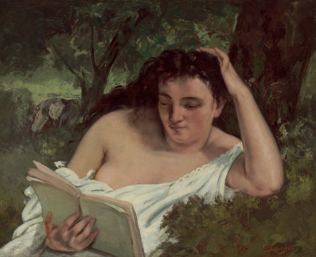 A Young Woman Reading by Gustave Courbet