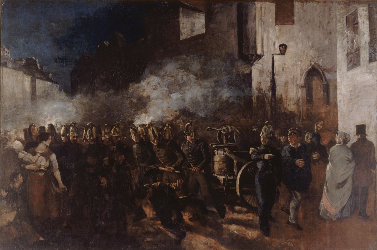 Firemen Running to a Fire by Gustave Courbet