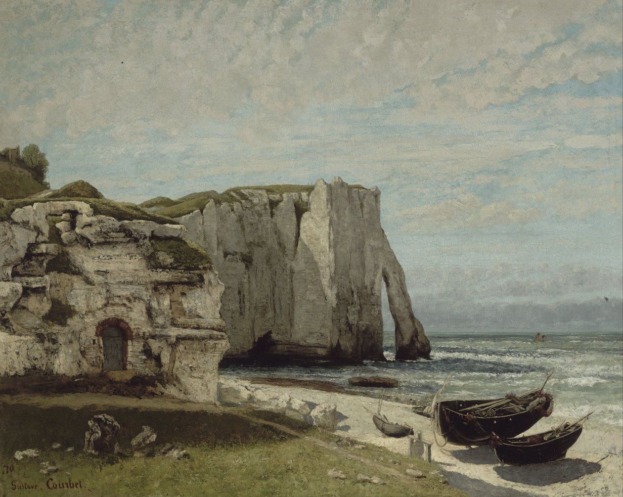 The Cliff of Etretat After the Storm by Gustave Courbet