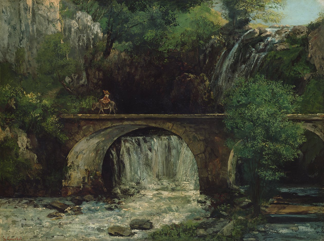 Landscape with bridge by Gustave Courbet