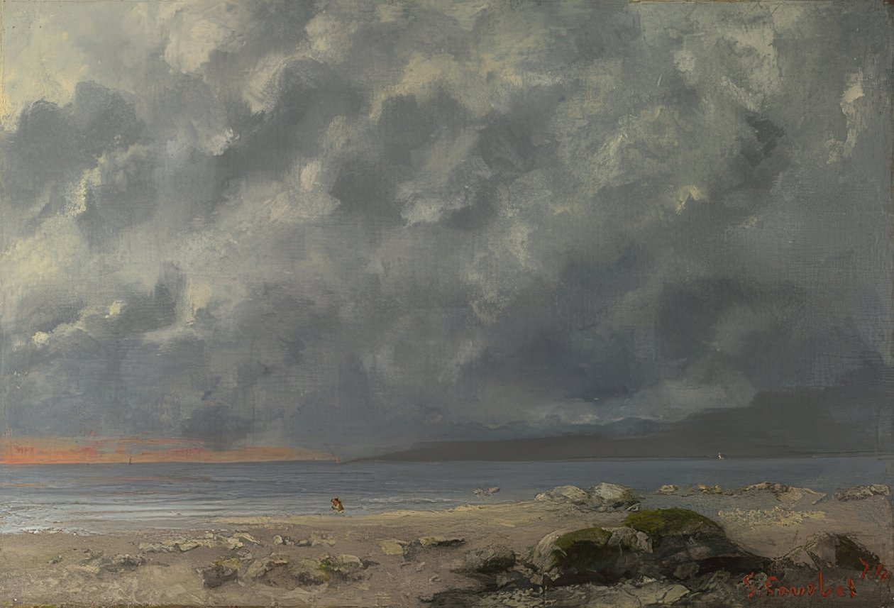 Beach Scene by Gustave Courbet