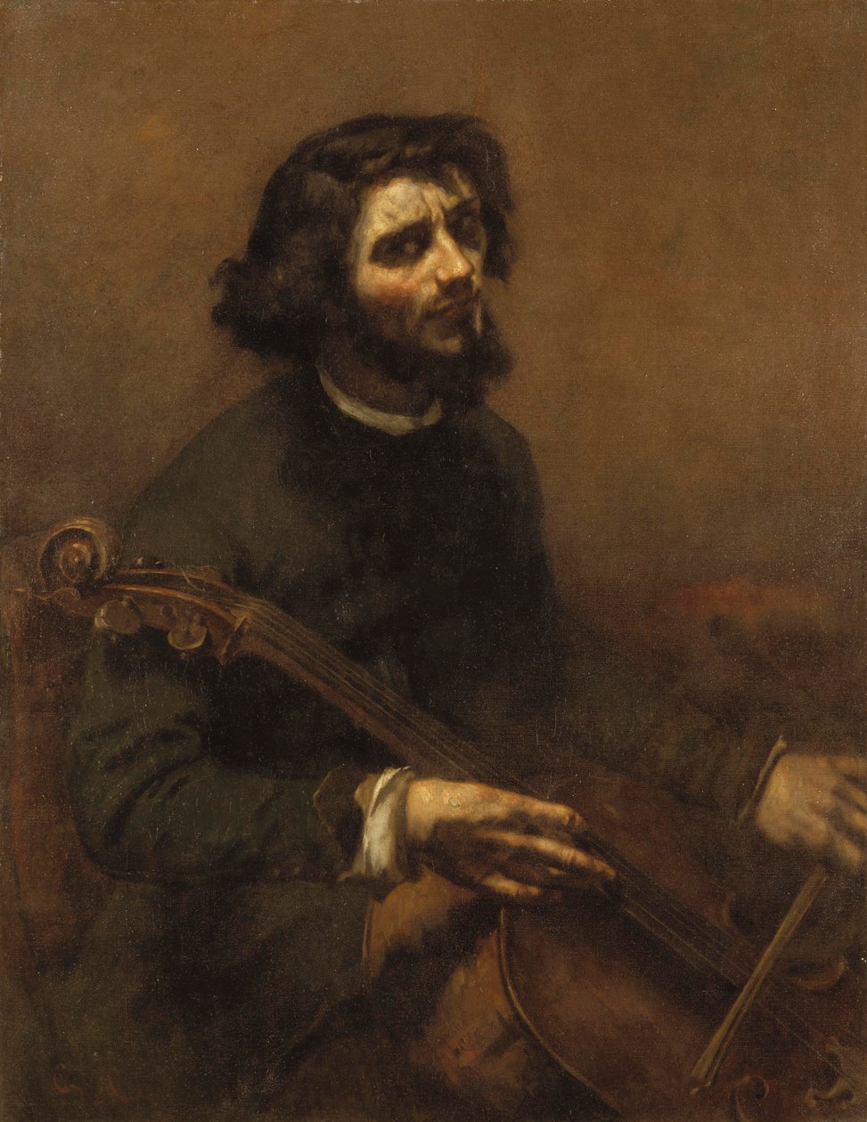 The Cellist (self-portrait) by Gustave Courbet
