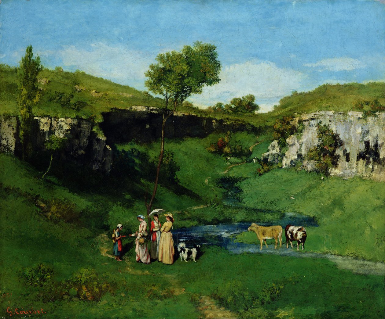 The Village Maidens by Gustave Courbet