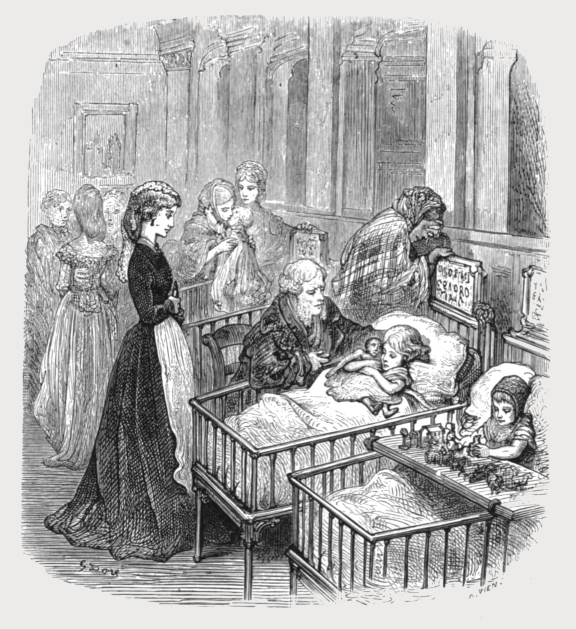 Infant Hospital Patients by Gustave Dore