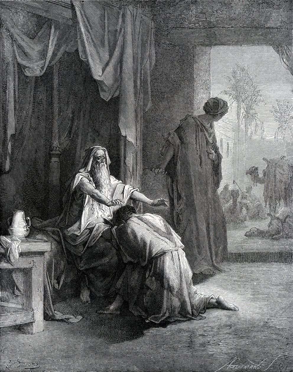 Isaac Blesses Jacob by Gustave Dore