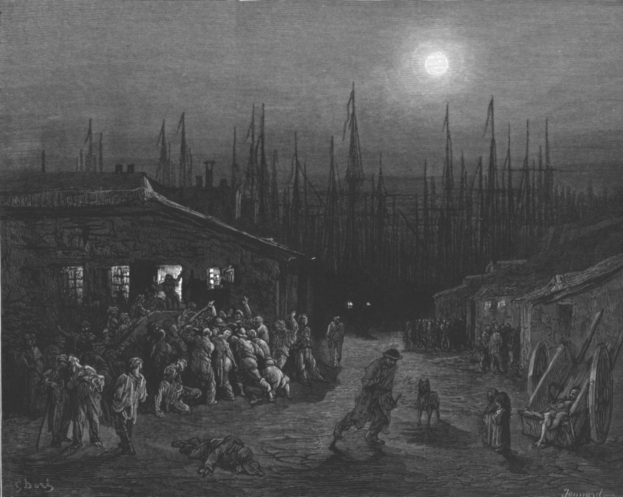 The Docks - Night Scene, 1872 by Gustave Dore