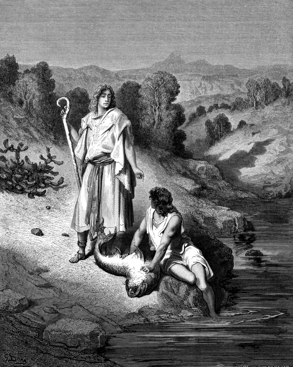 Tobias with the Archangel Raphael, 1865-1866 by Gustave Dore