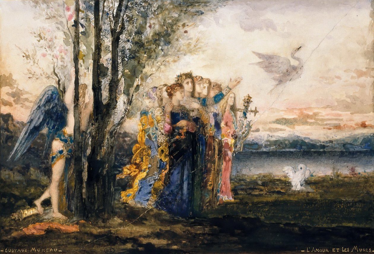 Cupid and the Muses by Gustave Moreau