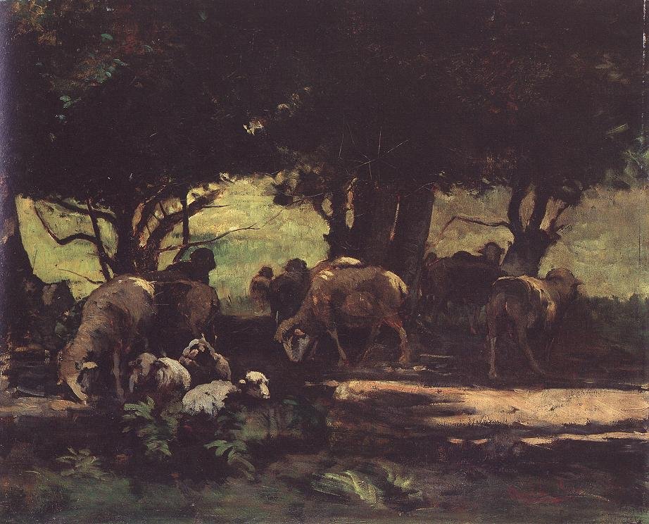 Sheep Herd by Gyula Agghazy