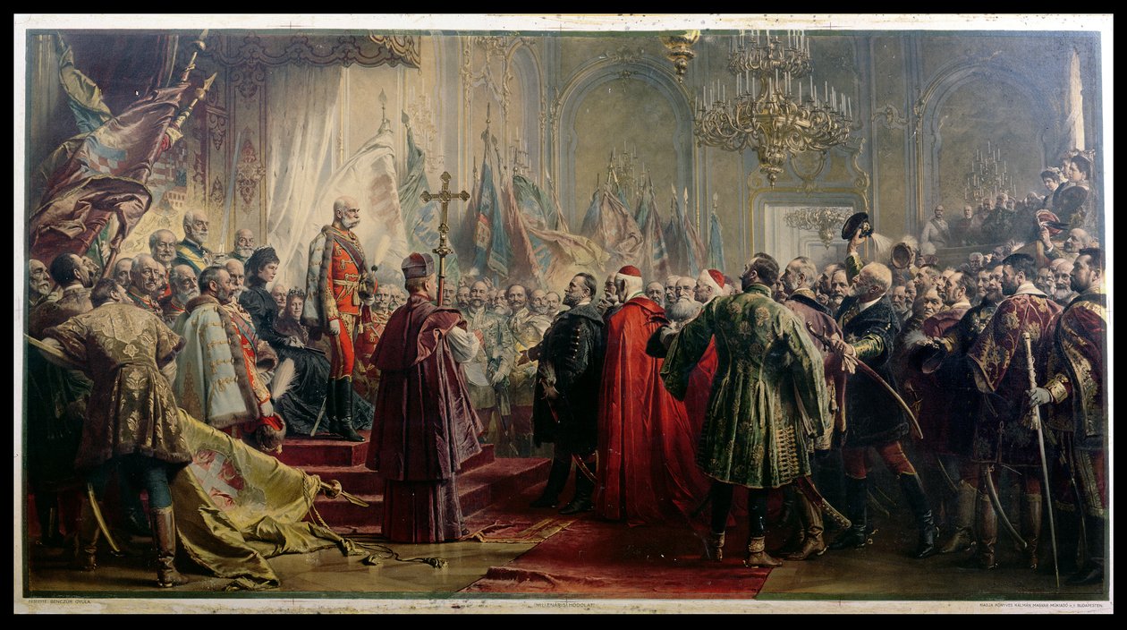 Emperor Franz Joseph I and Empress Elizabeth in Budapest, 8th July 1896 by Gyula Benczúr