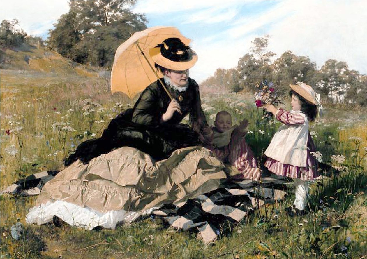 A Wreath to Mama by Gyula Benczúr