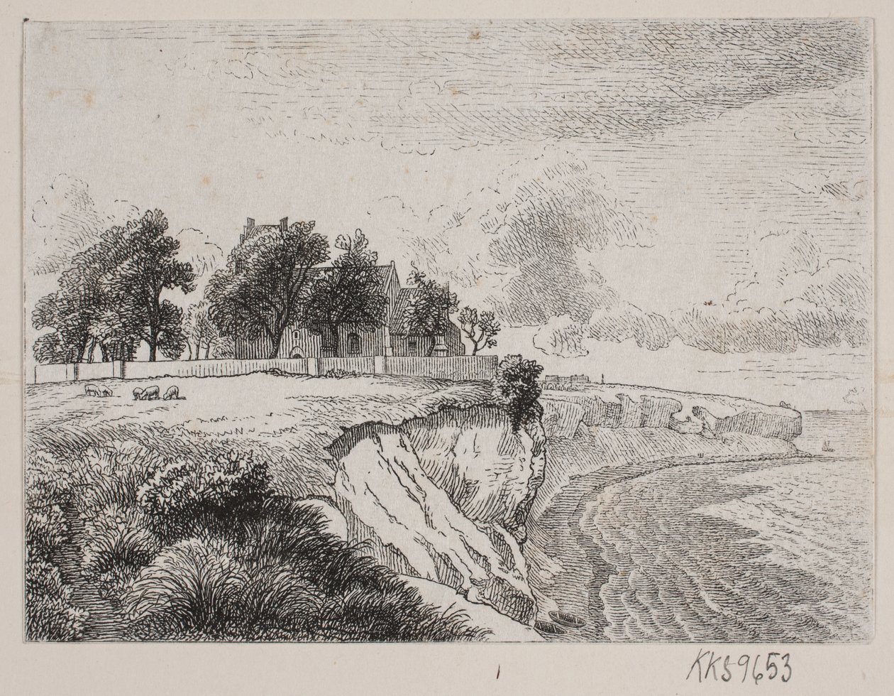 Stevns Cliff with Højerup Church by H. C. Henneberg