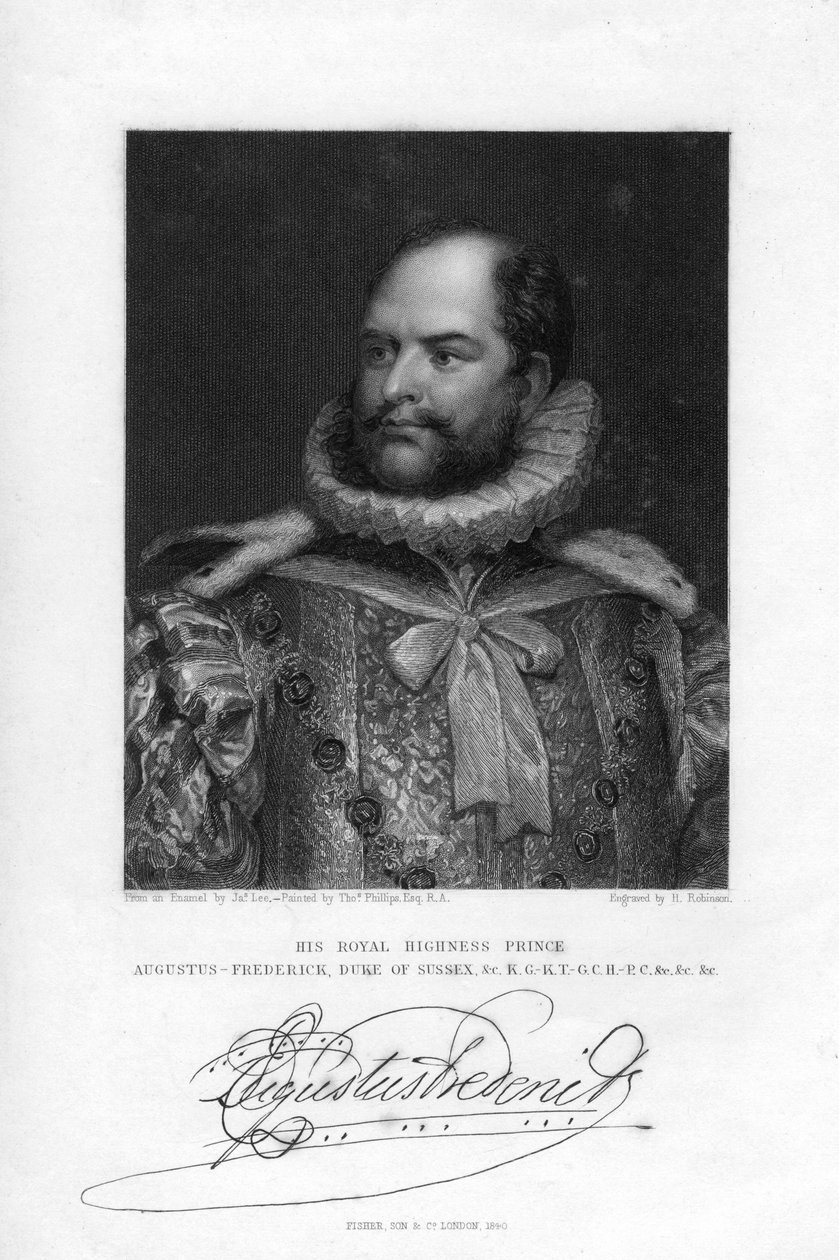 Prince Augustus Frederick, Duke of Sussex by H. Robinson