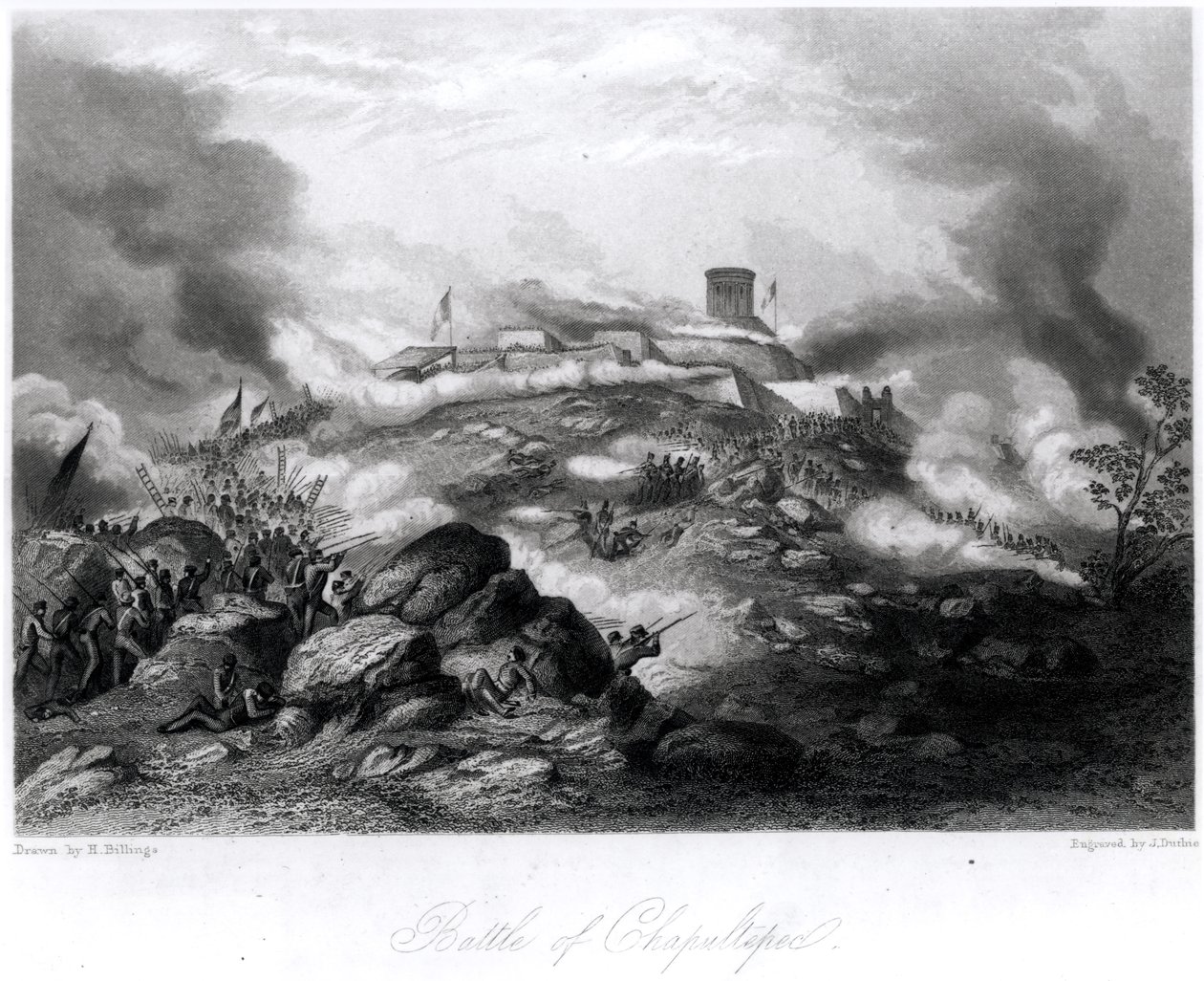 The Battle of Chapultepec, engraved by J. Duthie by Hammatt Billings