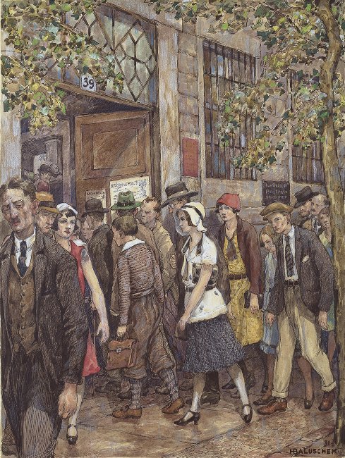 Municipal Employment Office for Employees by Hans Baluschek