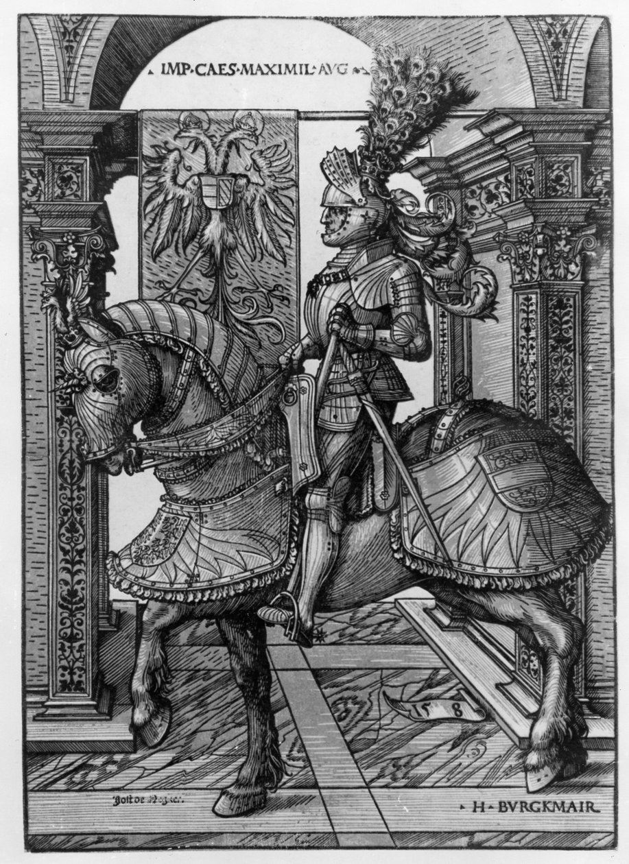 Equestrian Portrait of Maximilian I by Hans Burgkmair