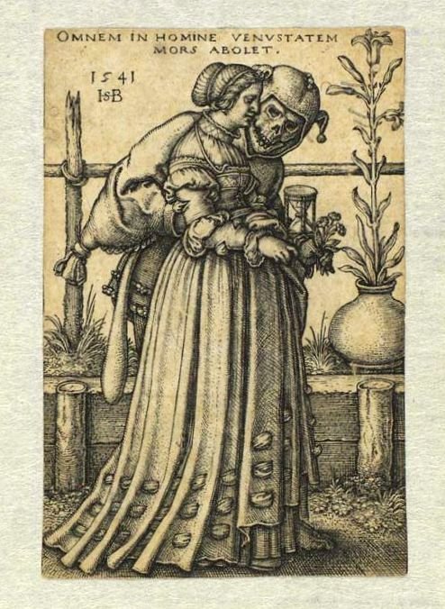 Woman Accompanied by Death by Hans Sebald Beham