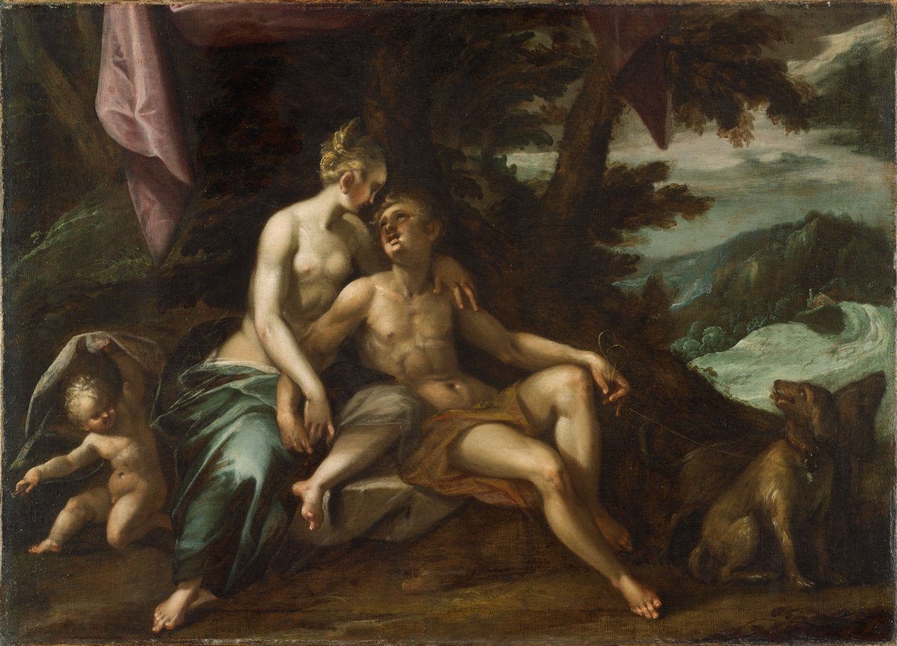 Venus and Adonis by Hans von Aachen  