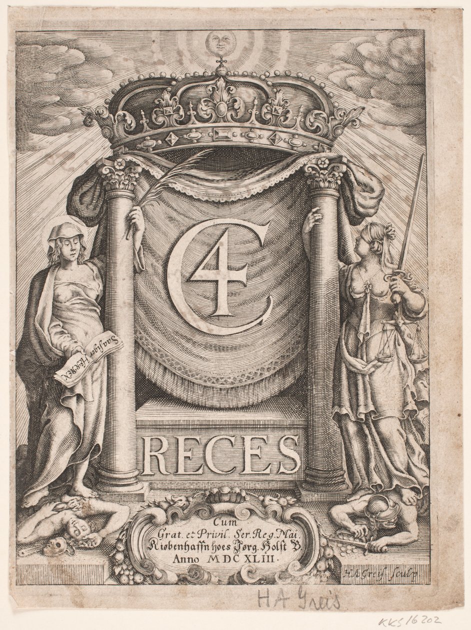 Title Page to Christian IV Recess 1643 by Hans Andreas Greys
