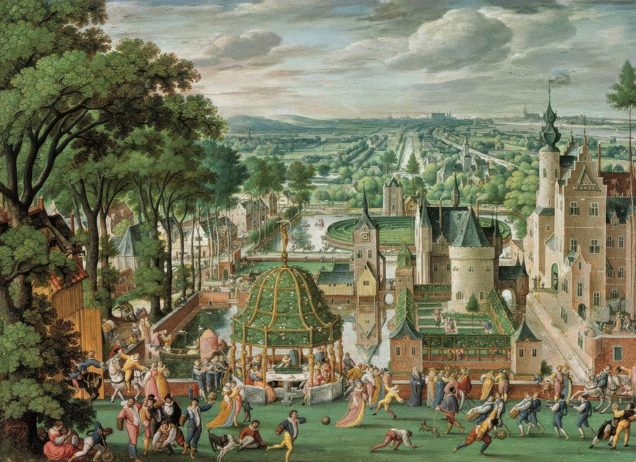 Park Landscape with Castle by Hans Bol