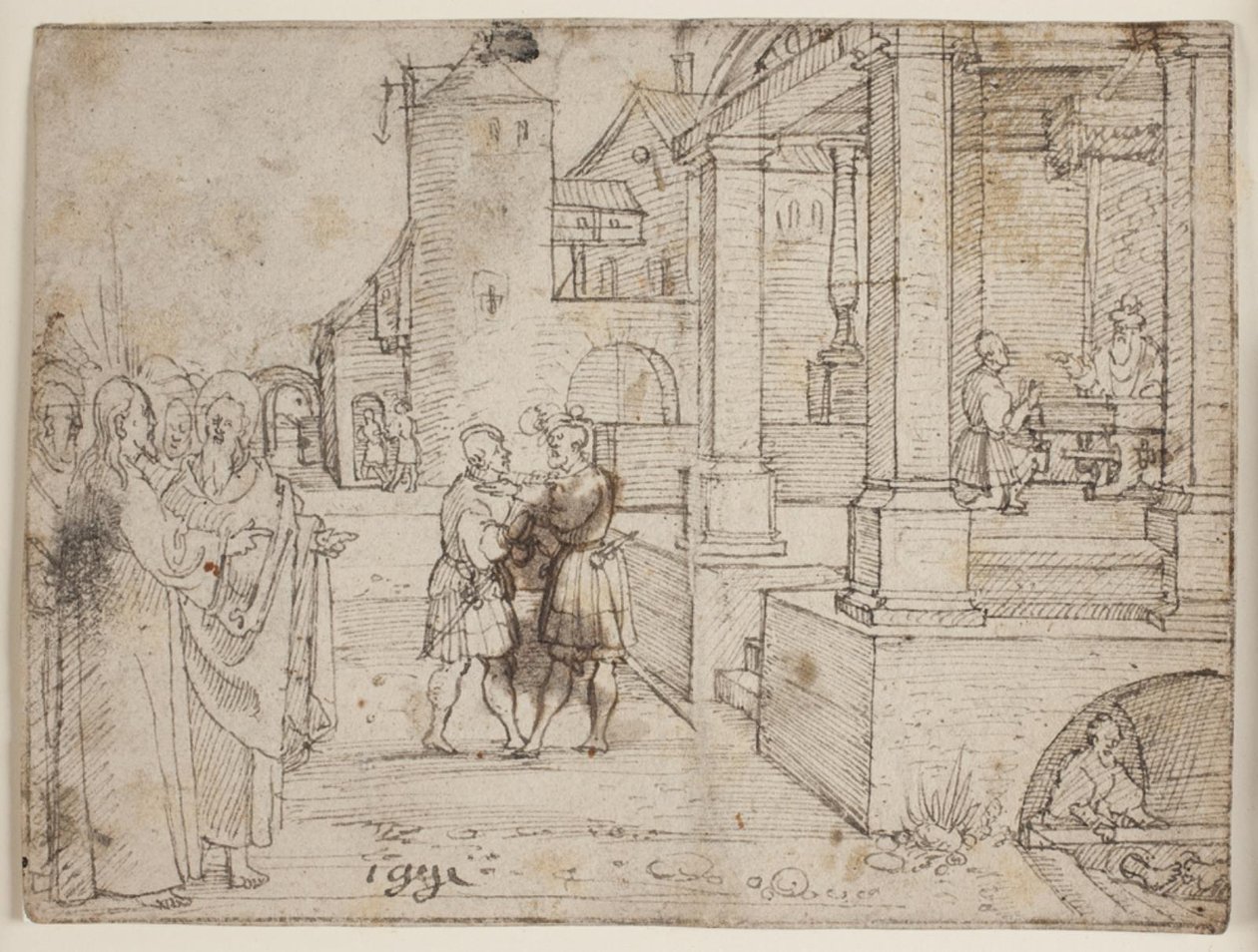 Christ Surrounded by Apostles and Pharisees by Hans Brosamer