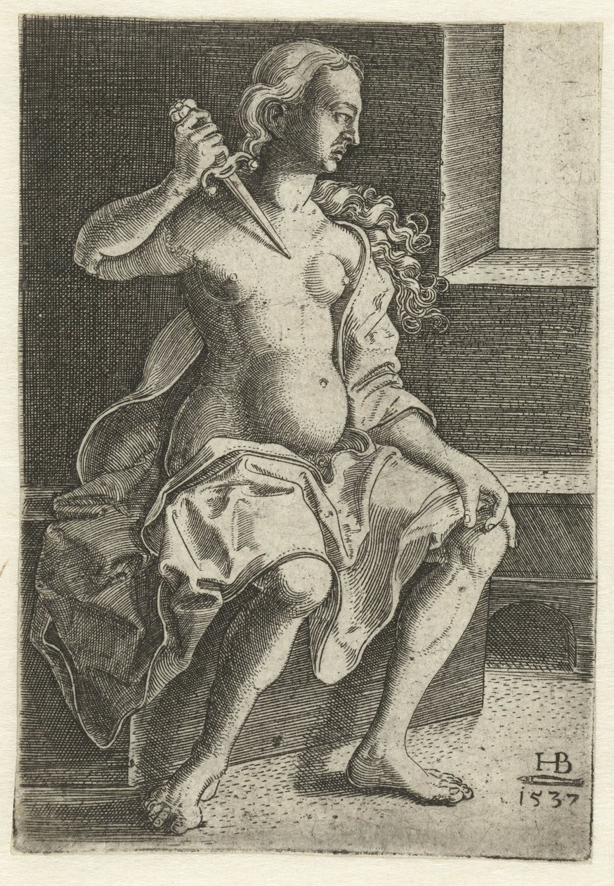 Lucretia Stabs a Knife into Her Chest by Hans Brosamer