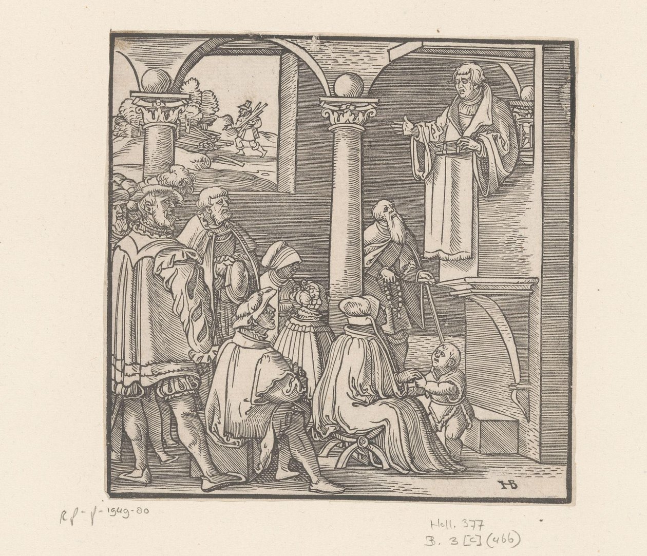 Martin Luther Preaching in a Church by Hans Brosamer