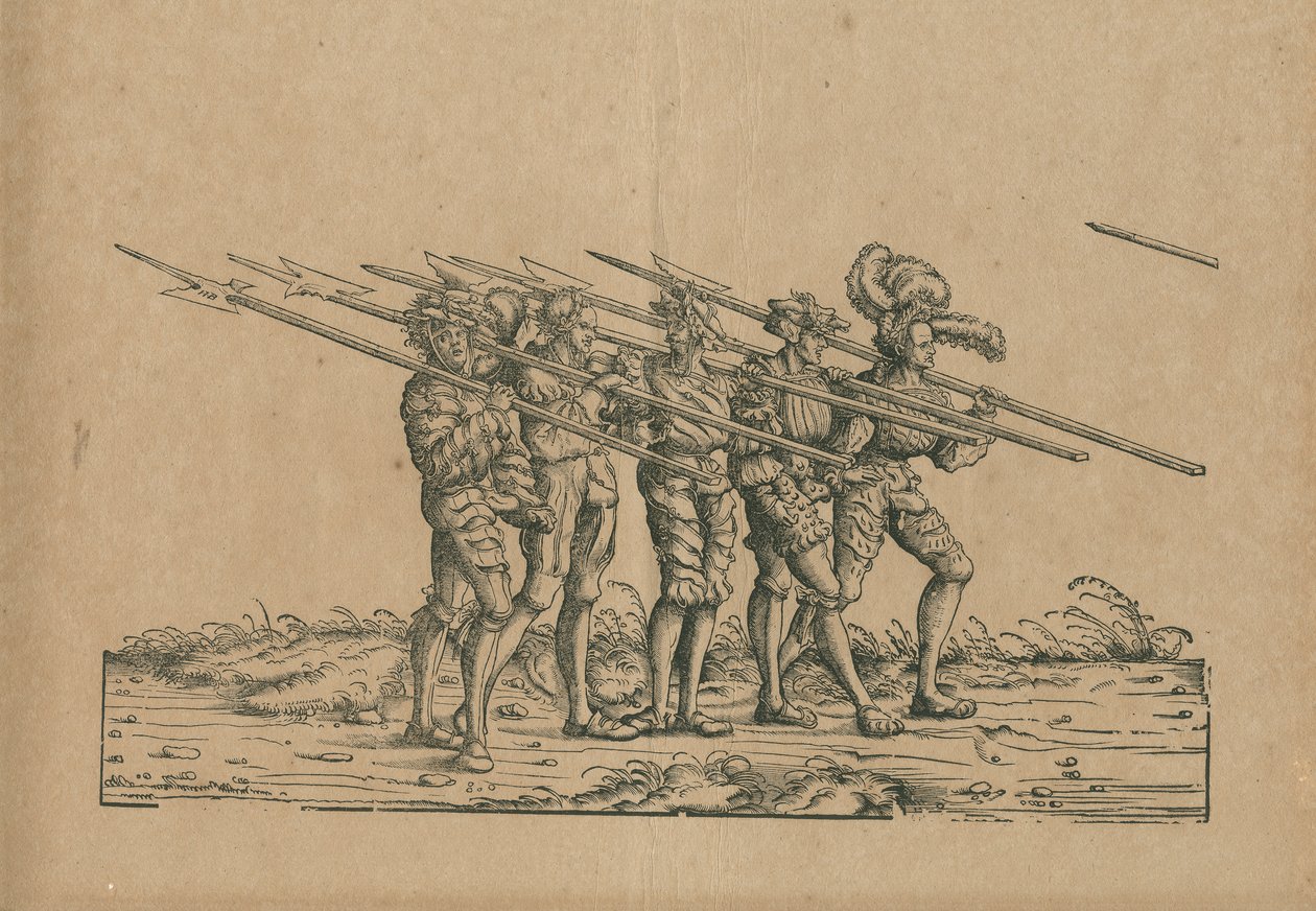 Fencer with Halberds by Hans Burgkmair der Ältere