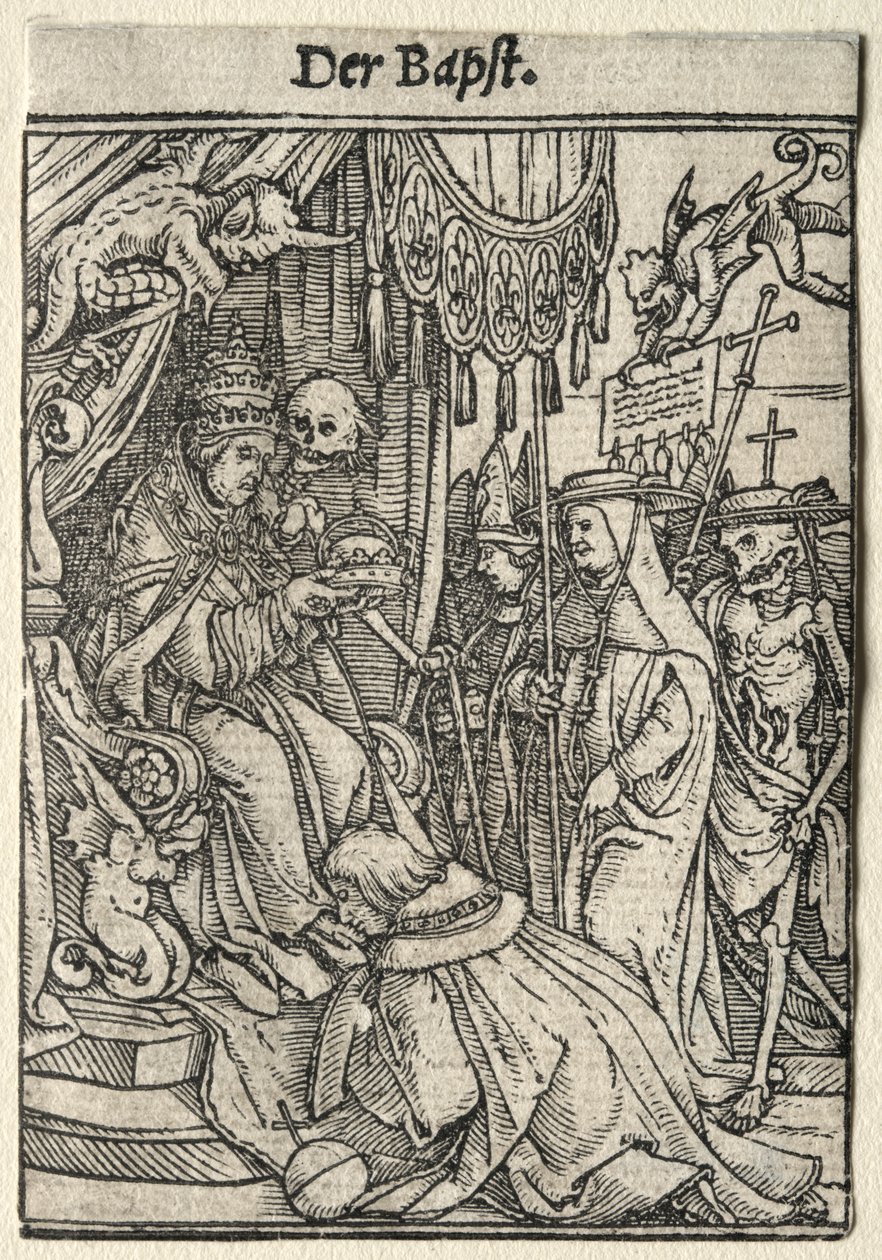 Dance of Death: The Pope by Hans Holbein