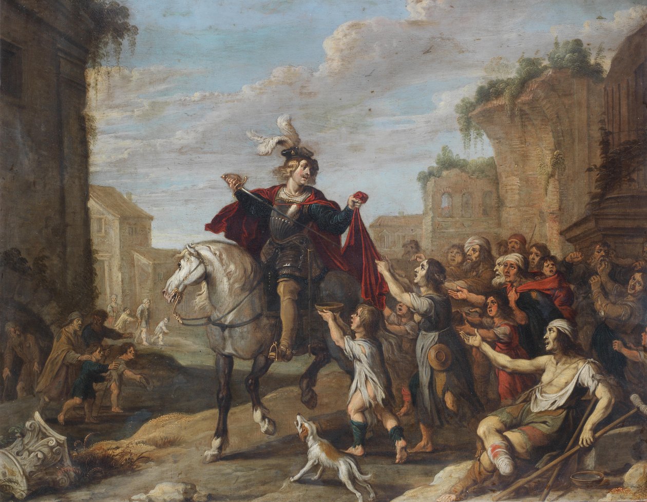 Saint Martin Dividing His Cloak by Hans Jordaens III