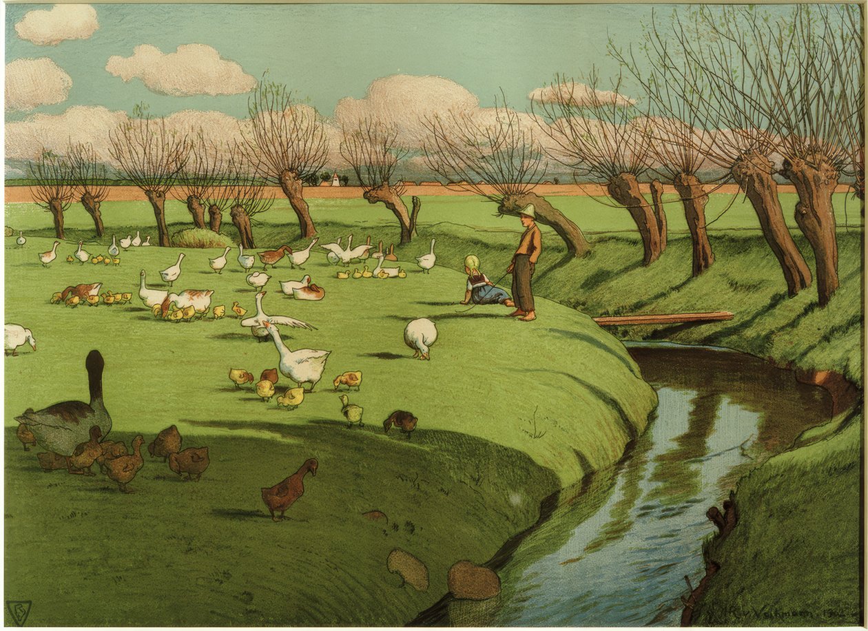 Goose Meadow by Hans Richard von Volkmann