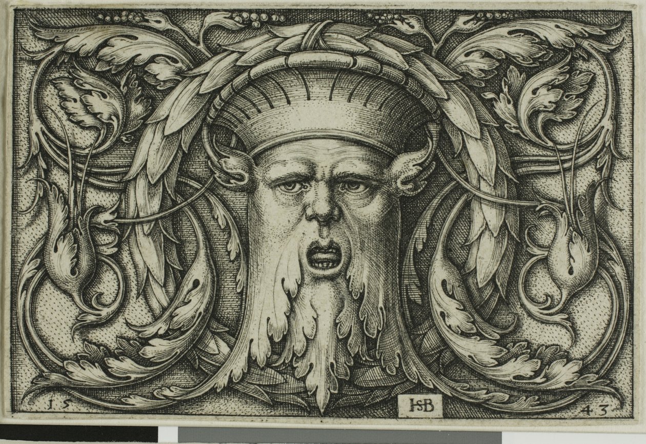 Ornament with a Mask by Hans Sebald Beham