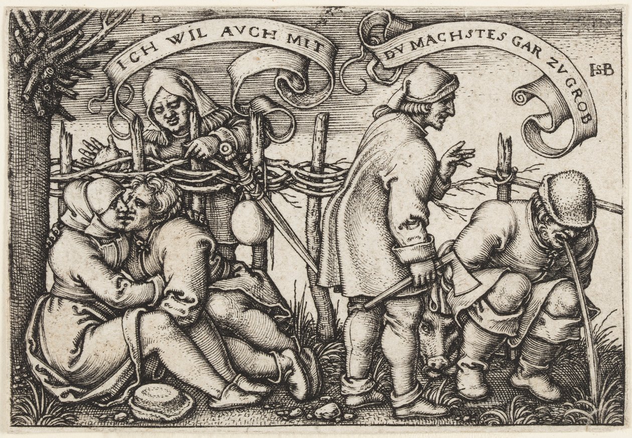 Peasants Behind the Hedge by Hans Sebald Beham
