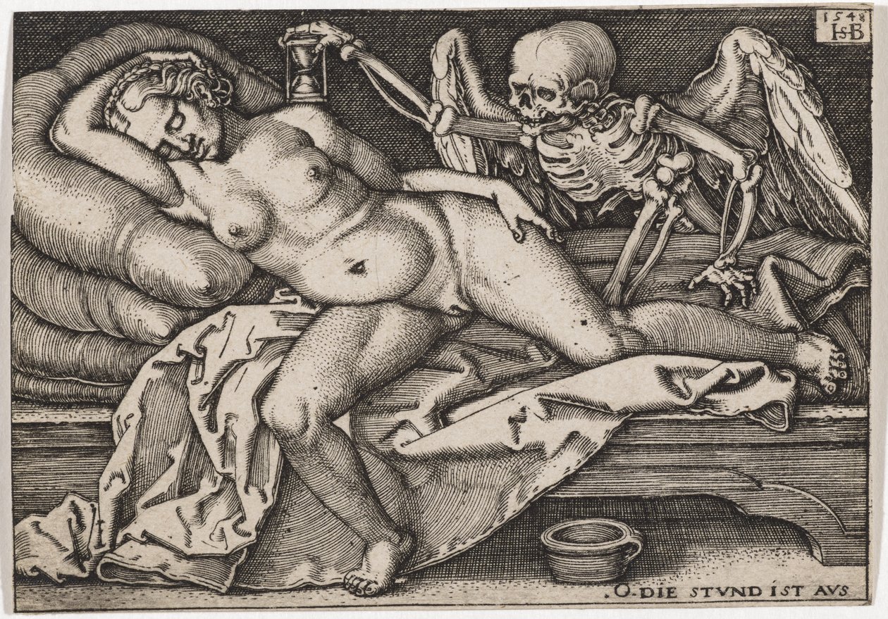 Sleeping Girl and Death by Hans Sebald Beham