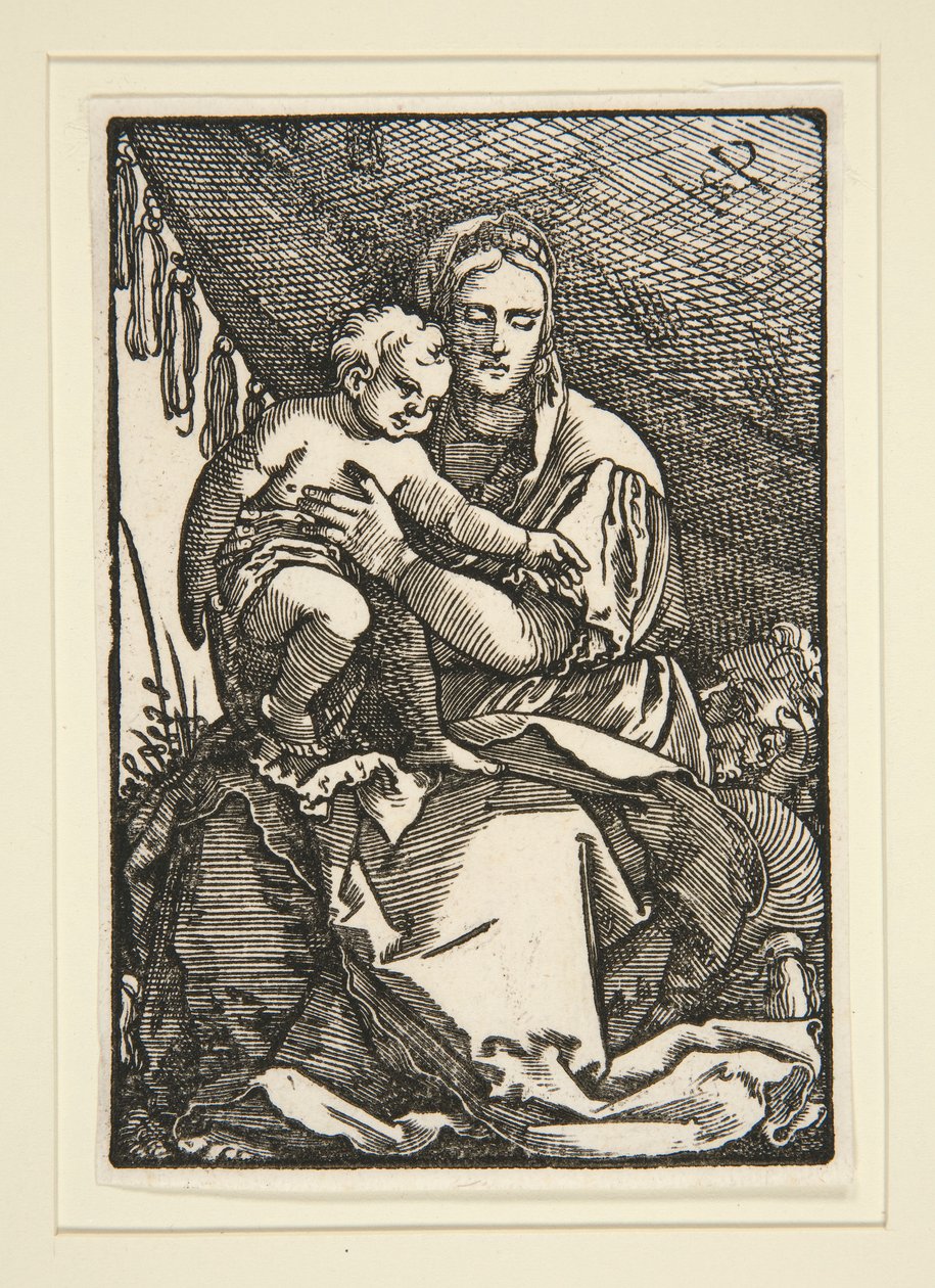 The Holy Family Under the Canopy by Hans Sebald Beham