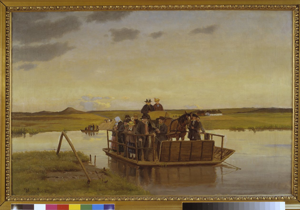 A Ferry over the Gudenå by Hans Smidth