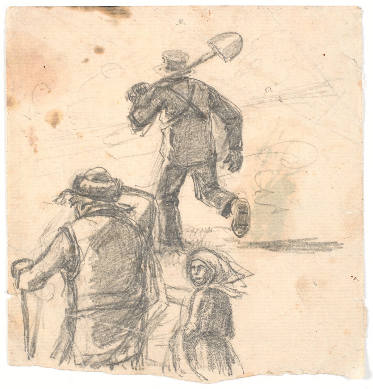 Figure Studies for a Fire Scene by Hans Smidth