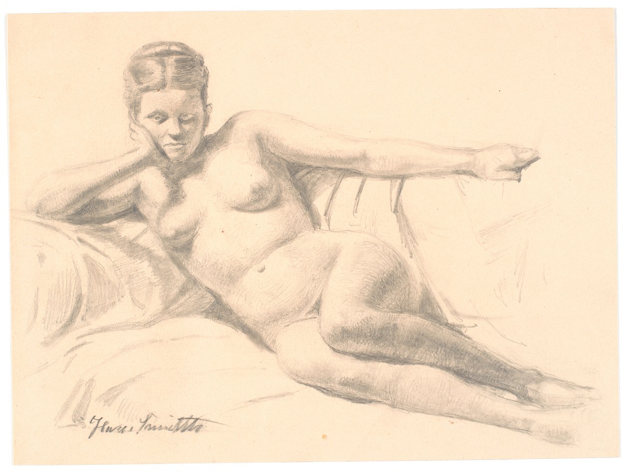 Reclining Female Model by Hans Smidth