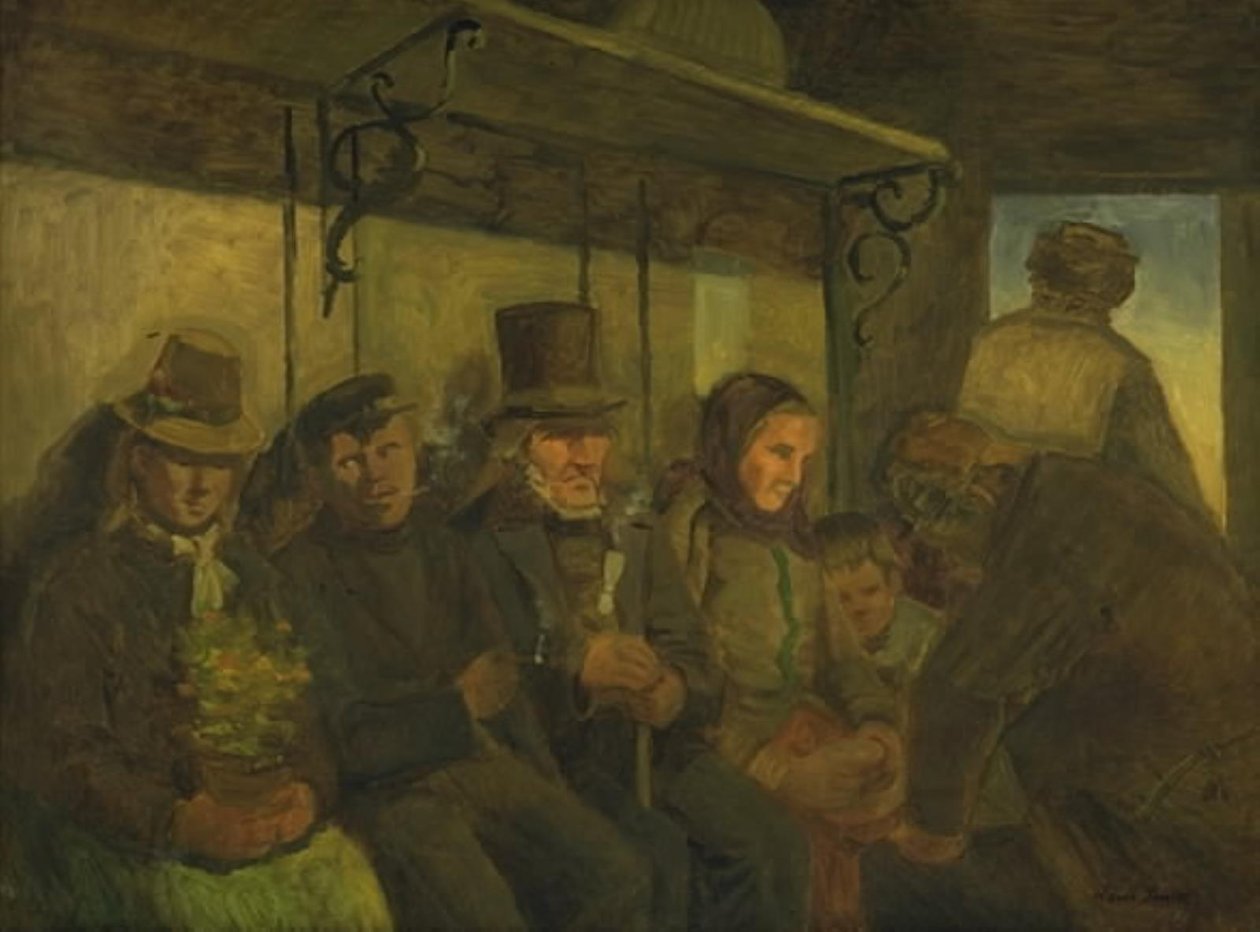 Travellers in a Third Class Compartment by Hans Smidth