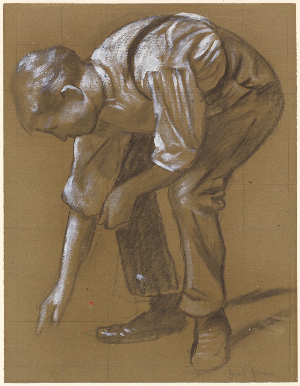 A Man Bending Over by Hans Thoma