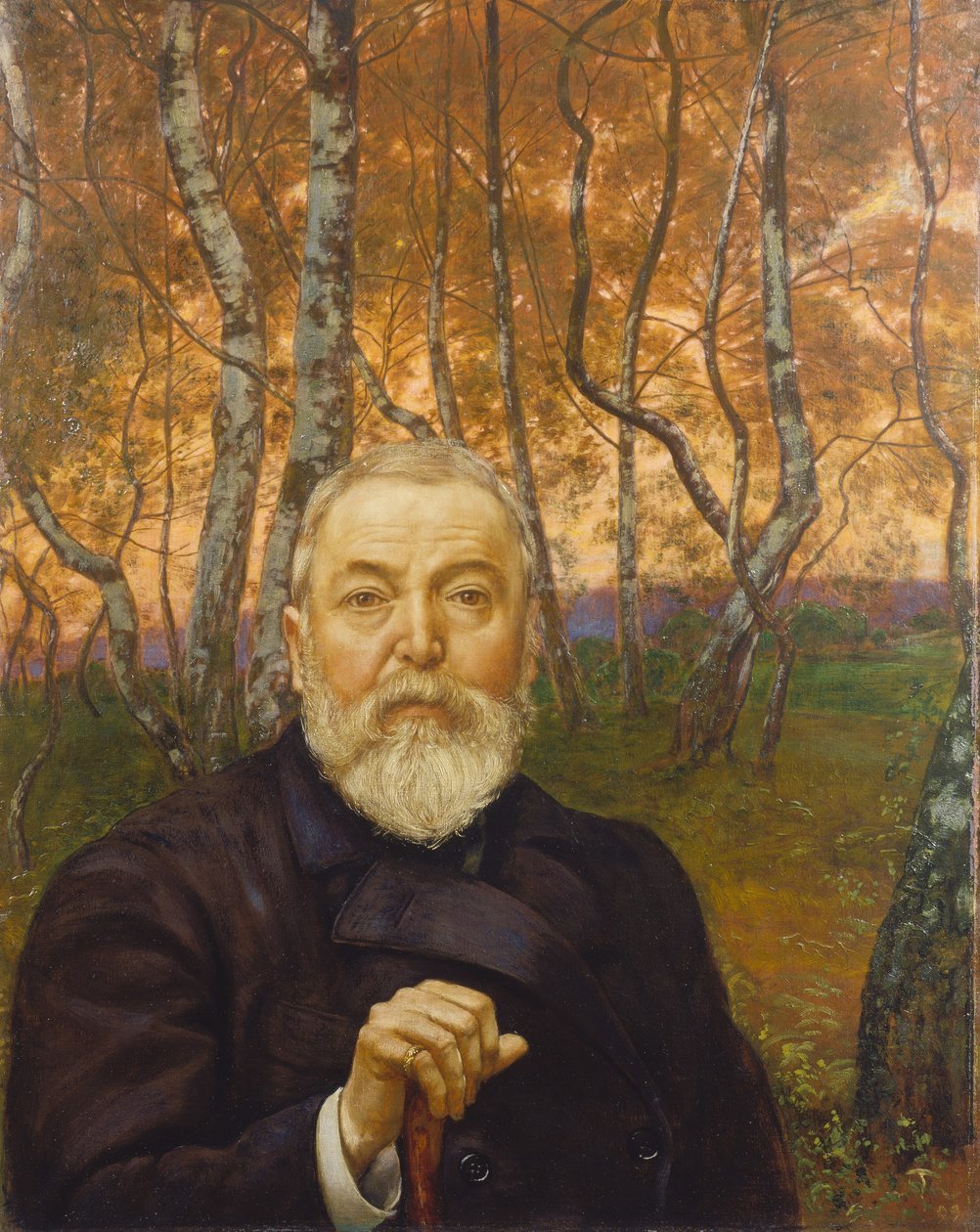 Self-Portrait in a Birch Grove by Hans Thoma
