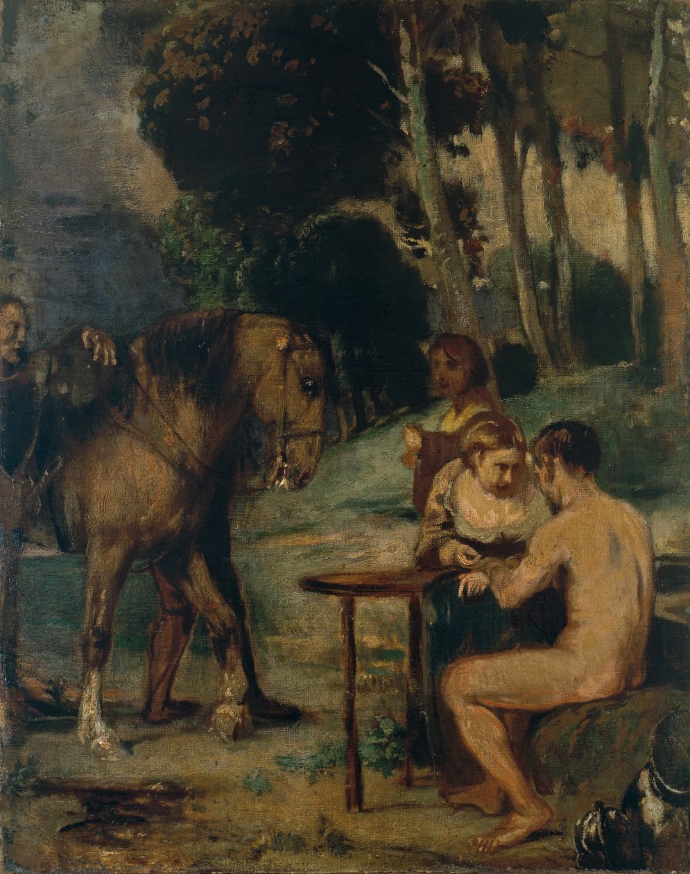 Evening Forest Scene by Hans von Marées