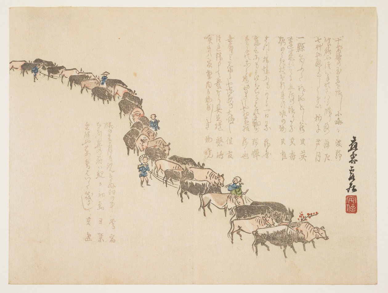 Procession of Oxen by Hanzan Matsukawa